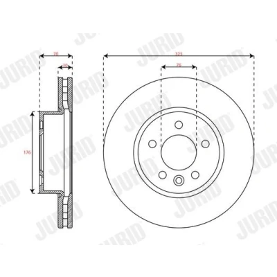 Bilde av Bremseskive, Framaksel, vw crafter flak/chassi, skåp, grand california camper, 2N0615301B