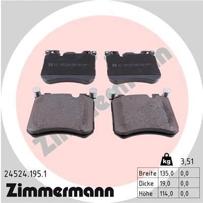 Bilde av ZIMMERMANN 24524.195.1 Bremseklosser klargjort for slitasjeindikator Bildet viser leveranseinnholdet BMW: X5, X6