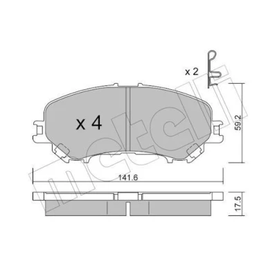 Bilde av METELLI 22 1010 1 Bremseklosser med akustisk slitasjevarsel NISSAN: X Trail, RENAULT: Koleos 2