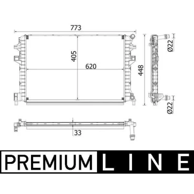 Bilde av MAHLE ORIGINAL CIR 34 000P Lavtemperaturkjøler, intercooler