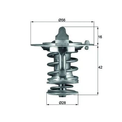 Bilde av MAHLE ORIGINAL TX 83 76D Termostat 76 56 med tetning MITSUBISHI: PAJERO 2, 3, 4