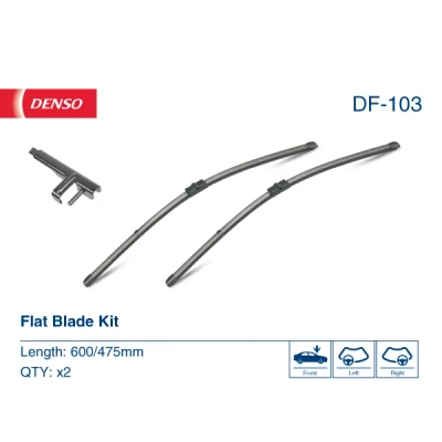 Bilde av Vindusvisker Denso Flat DF 103 Rammeløs VOLKSWAGEN: Touran I, Caddy 3, Golf 5, SKODA: Octavia 2 Combi, II Hatchback, AUDI: A3 Sportback