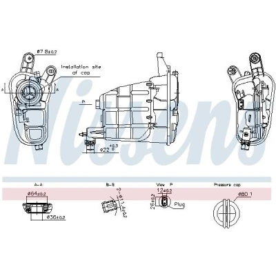 Bilde av NISSENS 996301 Ekspansjonstank 1,4 Med hette, sensor AUDI: A5 B8 Coupé, A4 Avant, Sportback