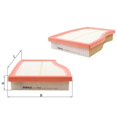 Bilde av MAHLE ORIGINAL LX 4784 Luftfilter 46,5 186 256,7 Filterinnsats MERCEDES BENZ: B Klasse, CLA Shooting Brake