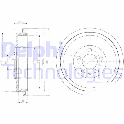 Bilde av DELPHI BF406 Bremsetrommel uten ABS sensorring, hjullager 290