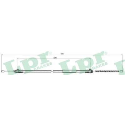 Bilde av LPR C0718B Bremsekabel 1475/1090 Trommelbrems