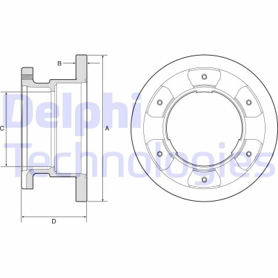 Bilde av DELPHI BG9201 Bremseskiver 306 22 6 fullt ut oljet ubehandlet uten hjullager, ABS sensorring IVECO: DAILY 3 Kasten/Kombi