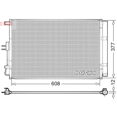 Bilde av DENSO DCN43003 Kondensator med tørker 576x390.6x12 R 134a 576