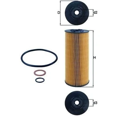 Bilde av MAHLE ORIGINAL OX 137D2 Oljefilter Filterinnsats MERCEDES BENZ: NG