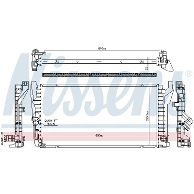 Bilde av NISSENS 606385 Radiator Aluminium 680 350 22 Kjøleribber loddet