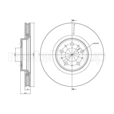 Bilde av METELLI 23 0846C Bremseskiver 320,0 28,0 5 68,0 ventilert spraylakkert VOLVO: V70 2, XC70 I Cross Country, S80