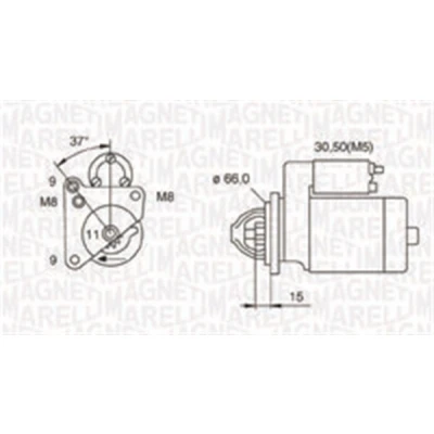 Bilde av MAGNETI MARELLI 063721260010 Starter 12 1,3 11 PEUGEOT: Partner I Van, II Tepee, Expert CITROËN: C4 Picasso 2, C3 Hatchback