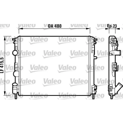Bilde av VALEO 732721 Radiator Aluminium 480 415 23 uten kjølemiddelregulator Kjøleribber satt sammen mekanisk RENAULT: Kangoo I