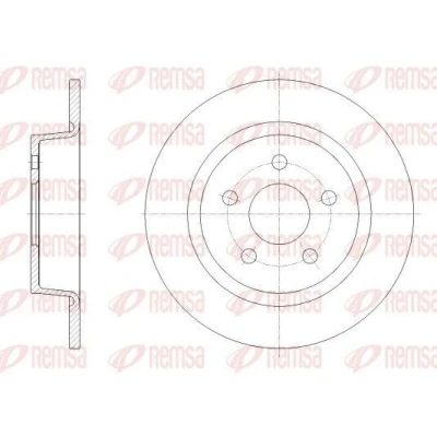 Bilde av REMSA Bremseskive FORD: Transit Connect Mk2 Stasjonsvogn bakaksel 280mm 11mm 5 fullt ut 62520.00 2252928,2279491,2279492,KV6C2A315AB,KV6C2A315AC
