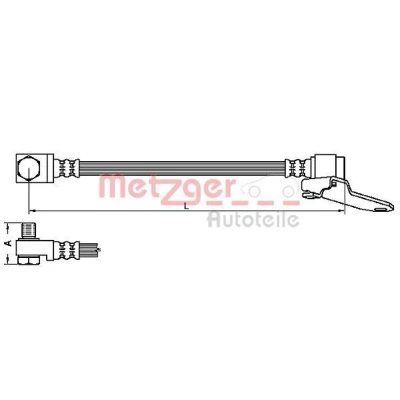 Bilde av METZGER 4112545 Bremseslange 412 Banjo w/ bolt, M10x1 FORD: Transit Connect Mk1 Van, Tourneo
