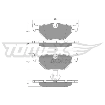 Bilde av TOMEX brakes TX 13 21 Bremseklosser bakaksel klargjort for slitasjeindikator BMW: 5 Touring, Sedan