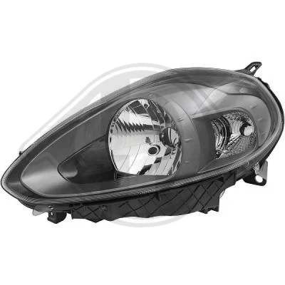 Bilde av DIEDERICHS 3457983 Frontlykter venstre W21W, H4 svart med motor for høydejustering hovedlys