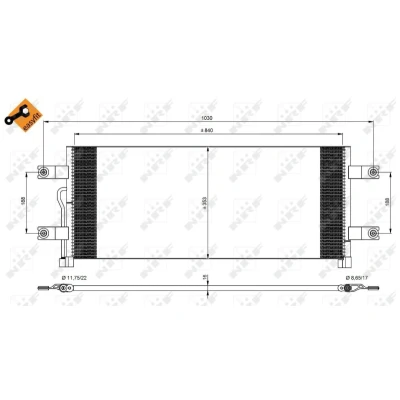 Bilde av NRF EASY FIT 350075 Kondensator med tetning 11,8 8,7, 8,65 Aluminium 840