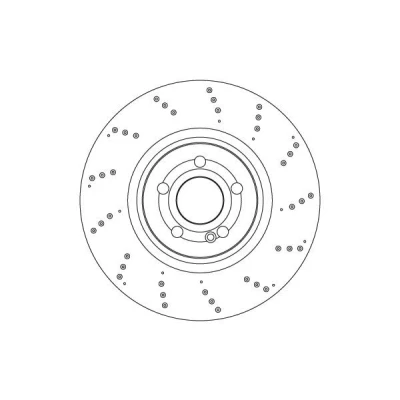 Bilde av TRW Bremseskive MERCEDES BENZ: A Klasse 350mm 30mm 5 112mm perforert / ventilert spraylakkert høy karbon DF6946S 247421081207,A247421081207,2474210812
