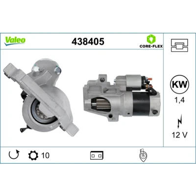 Bilde av VALEO 438405 Starter 12 1,4 10 VOLKSWAGEN: Golf 4, Sharan I, AUDI: A3 Hatchback