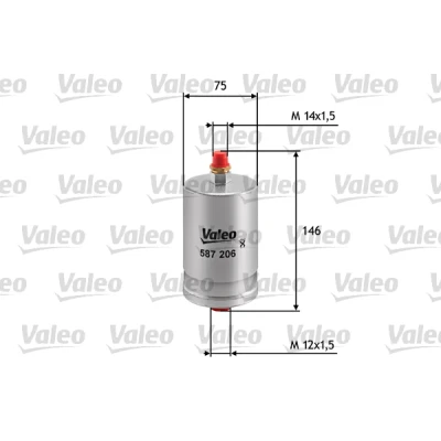Bilde av VALEO 587206 Drivstoffilter Påskruingsfilter MERCEDES BENZ: W124 Sedan, G Klasse SUV, SL Cabrio, PORSCHE: 911 Targa, Coupé