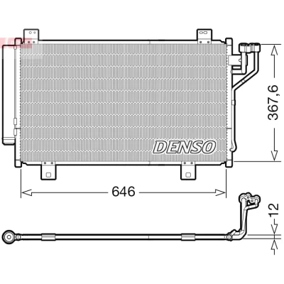 Bilde av DENSO DCN44012 Kondensator med tørker R 134a