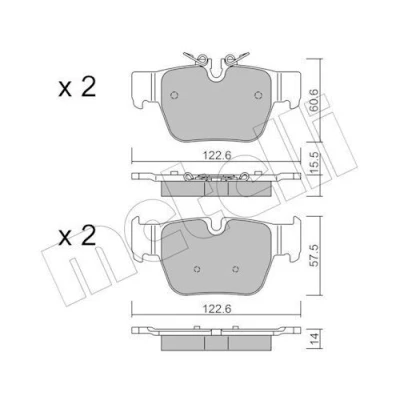 Bilde av METELLI 22 1267 0 Bremseklosser klargjort for slitasjeindikator MINI: Hatchback