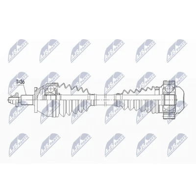 Bilde av NTY NPW VW 163 Drivaksel framaksel venstre 503 Dobbel clutch girkasse 7 gir VOLKSWAGEN: Polo V Hatchback