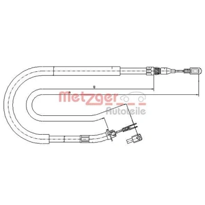 Bilde av METZGER 10.9873 Bremsekabel bakre venstre, høyre bak, venstre 1515/1330 Skivebrems COFLE MERCEDES BENZ: Sprinter 4 T Van, 3 Minibuss