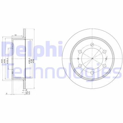 Bilde av DELPHI BG3522 Bremseskiver 299 10 6 fullt ut oljet ubehandlet uten hjullager, ABS sensorring SSANGYONG: Rexton / 2, Musso SUV