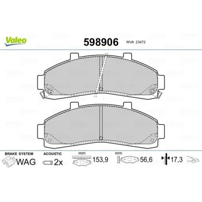 Bilde av VALEO 598906 Bremseklosser framaksel inkl. slitasjevarselkontakt uten antiskrike blikk MAZDA: B Serie Pick up, FORD USA: Explorer Mk2