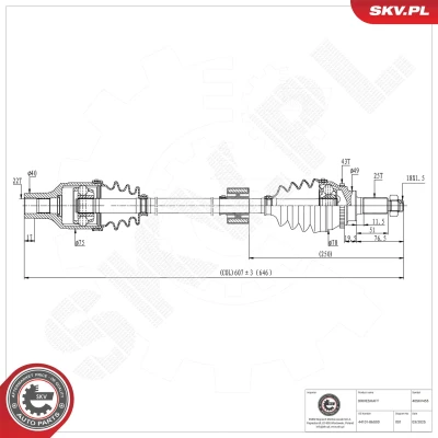 Bilde av Drivaksel, Framaksel høyre Esen skv 40SKV455 suzuki ignis ii OE 44101 86G00, 86G01, 86G02