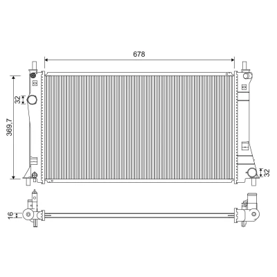 Bilde av VALEO 701263 Radiator Aluminium 675 369 16