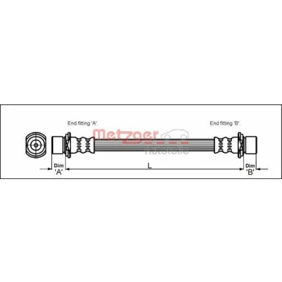 Bilde av METZGER 4112178 Bremseslange 250 M10 x 1