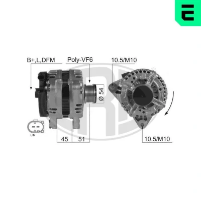 Bilde av ERA 210427A Dynamo 14V 150A FORD: MONDEO 4 Turnier, 4, VOLVO: V70 3, S80 II