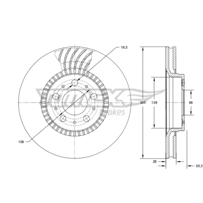 Bilde av Bremseskive TOMEX Brakes TX 74 13