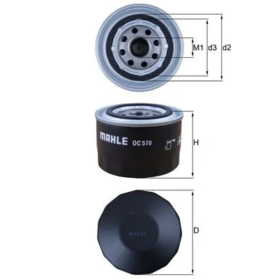 Bilde av Oljefilter MAHLE ORIGINAL OC 570