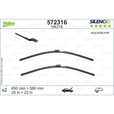 Bilde av Vindusvisker Valeo 572316 foran Flatt viskeblad Top Lock oppvarmet MERCEDES BENZ: GLE, GLE SUV, GLS