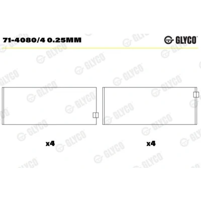 Bilde av GLYCO 71 4080/4 0.25mm Veivaksellager