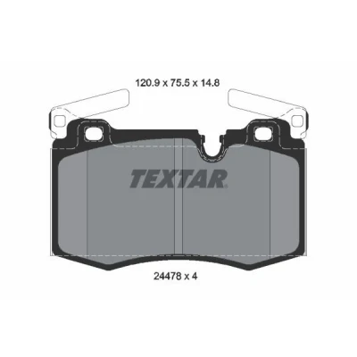 Bilde av TEXTAR 2447801 Bremseklosser klargjort for slitasjeindikator MINI: Hatchback, Clubman