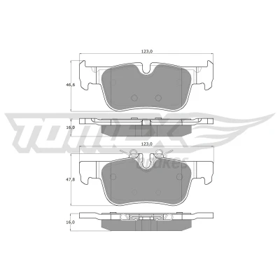 Bilde av TOMEX brakes TX 18 44 Bremseklosser bakaksel klargjort for slitasjeindikator BMW: 2 Active Tourer, Gran X1