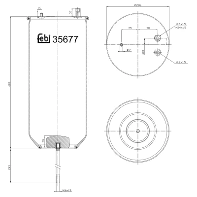 Bilde av FEBI BILSTEIN 35677 Fjærbelg, luftfjæring RENAULT TRUCKS: Midlum