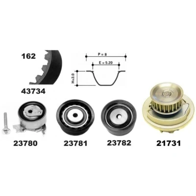 Bilde av MAPCO 41739/1 Vannpumpe + Registerreimsett 20mm OPEL: Astra G CC, Caravan, Zafira A