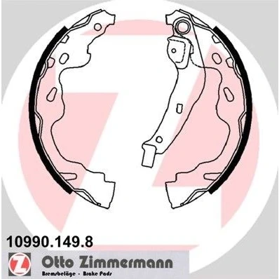 Bilde av ZIMMERMANN 10990.149.8 Bremsesko 200 32 med vippearm, Bildet viser leveranseinnholdet TOYOTA: Yaris I Hatchback, Aygo, CITROËN: C1 I, II