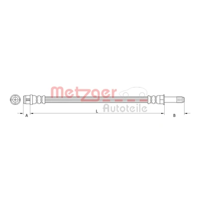 Bilde av METZGER 4111368 Bremseslange 378 MERCEDES BENZ: B Klasse