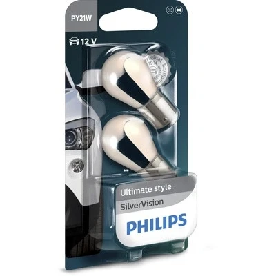 Bilde av Pære PHILIPS SilverVision PY21W BAU15s, bak, Foran, Foran eller Kjøretøy bakdør, Sideinstallasjon, Støtfanger, passer mange bilmode