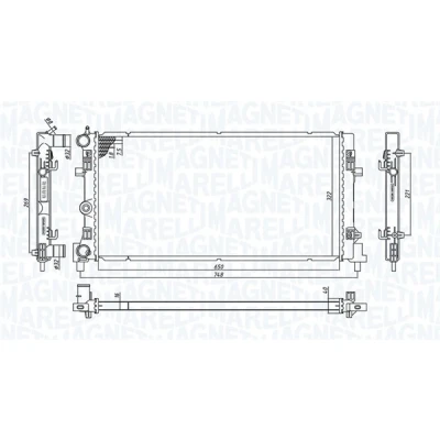 Bilde av MAGNETI MARELLI 350213182300 Radiator 649 342 23 Kjøleribber satt sammen mekanisk SKODA: Fabia 2