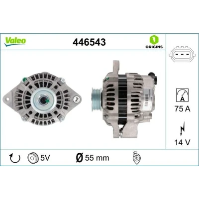 Bilde av VALEO 446543 Dynamo 14V 75A SUZUKI: SWIFT 3, SX4 I Hatchback, Grand Vitara 2 SUV