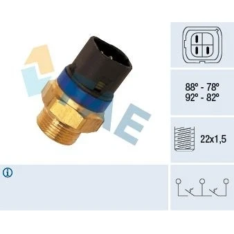 Bilde av Temperaturbryter, radiator ventilator, opel,renault, 21200 93J00, 93J01, 93J10, 2120093J11, 4500754, 46457410 S1, 46457410,