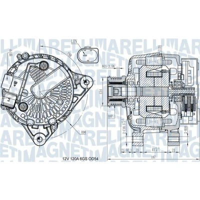 Bilde av MAGNETI MARELLI 063731545910 Dynamo 12V 120A FORD: KUGA 2, Transit Connect V408 Van, FOCUS 3 Turnier